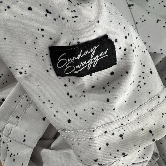 Sunday‎ Swagger Polo Shirt 3XL Short Sleeve White Blue Splatter Golf TP-3407 - Picture 11 of 12